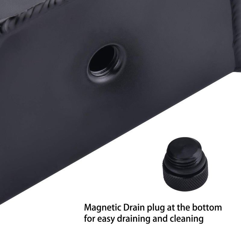SPEEDWOW Coolant Overflow Tank, Aluminum Radiator Overflow Tank with Teflon Tape & O-ring Gasket, 1 L Universal Reservoir Expansion Tank (BLACK) - Image 5